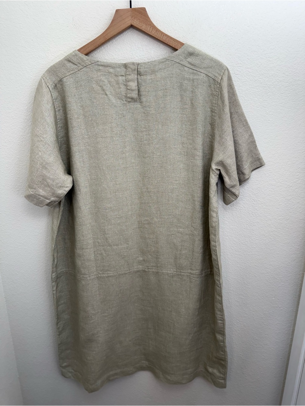 NWT Eileen Fisher Twinkle Organic Linen Shift Dress Large - Picture 3 of 9